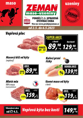 aktuální leták ZEMAN maso - uzeniny 2.5.2023-6.5.2023