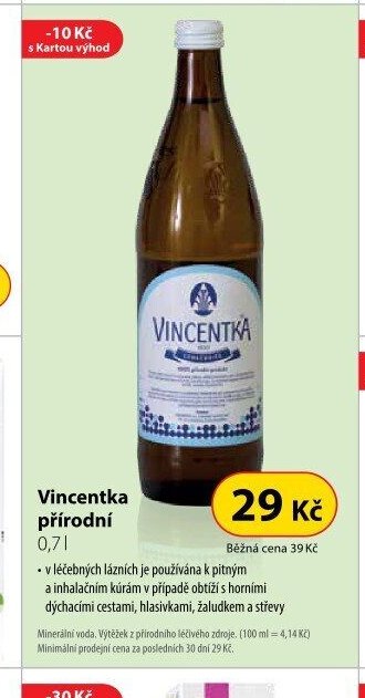 Vincentka přírodní 0,7 l