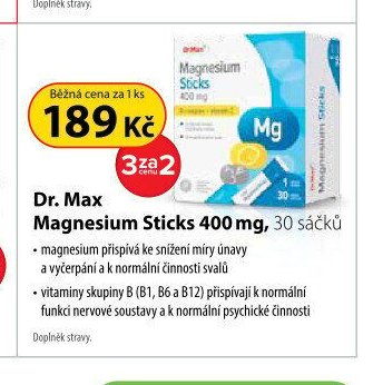 Dr. Max Magnesium Sticks 400 mg, 30 sáčků
