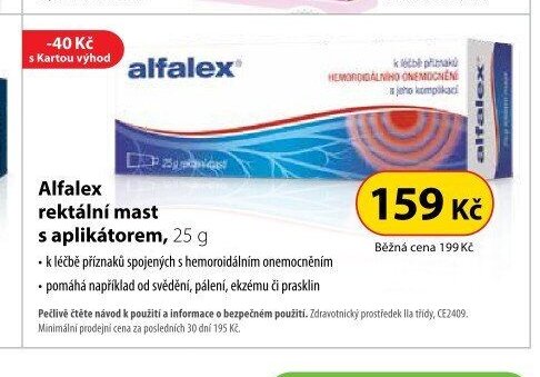 alfalex rektální mast s aplikátorem, 25 g