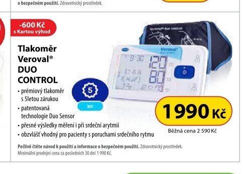 Tlakoměr Veroval DUO CONTROL