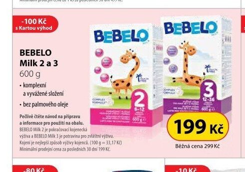 BEBELO Milk 2 a 3, 600 g