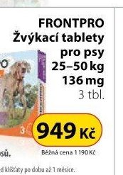 FRONTPRO Žvýkací tablety pro psy 25–50 kg 136 mg 3 tbl.