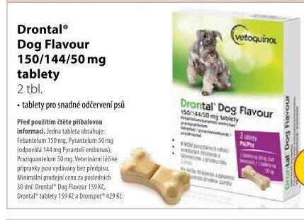 Drontal Dog Flavour 150/144/50 mg tablety 2 tbl.