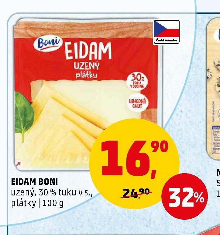EIDAM BONI uzený, 30 % tuku v s., plátky | 100 g