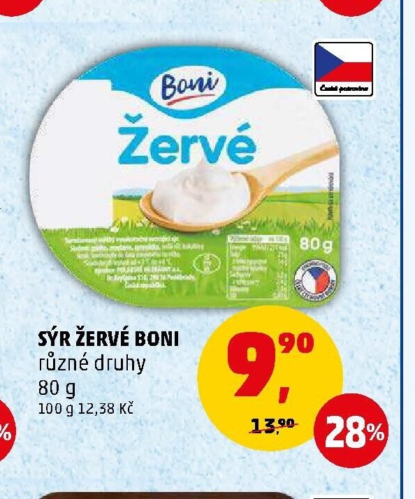 SÝR ŽERVÉ BONI různé druhy 80 g