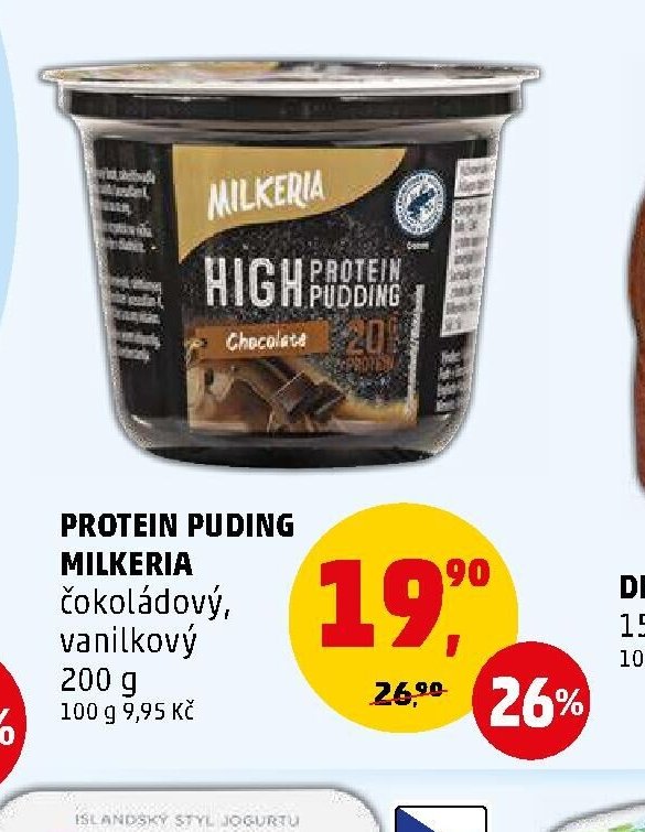 Protein puding Milkeria čokoládový, vanilkový 200 g