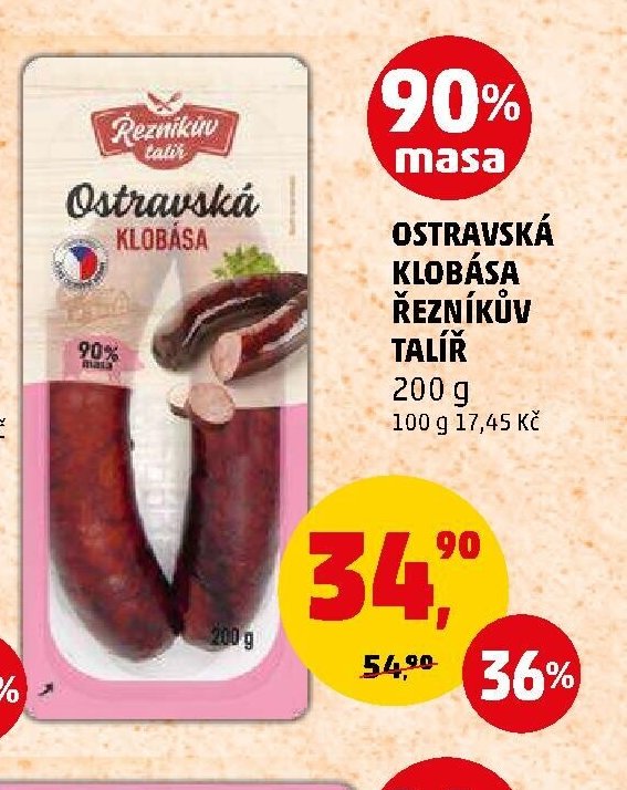 Ostravská klobása Řezníkův talíř
