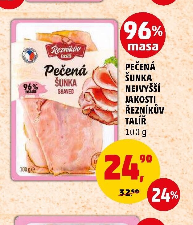 Pečená šunka nejvyšší jakosti Řezníkův talíř