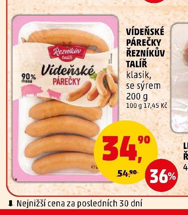 Vídeňské párečky Řezníkův talíř