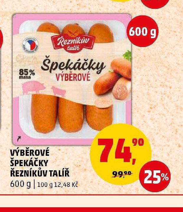 Výběrové špekáčky Řezníkův talíř