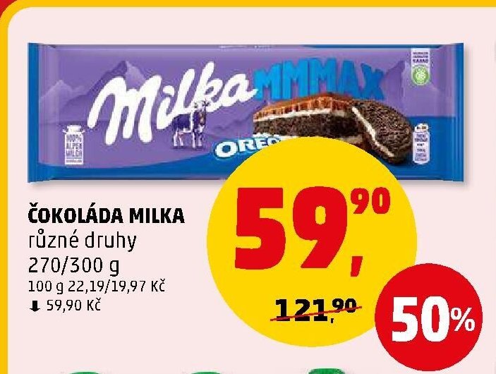 ČOKOLÁDA MILKA různé druhy