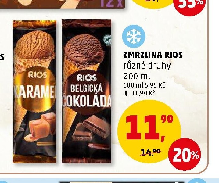 Zmrzlina Rios různé druhy