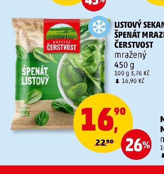 Listový sekaný mražený Čerstvost