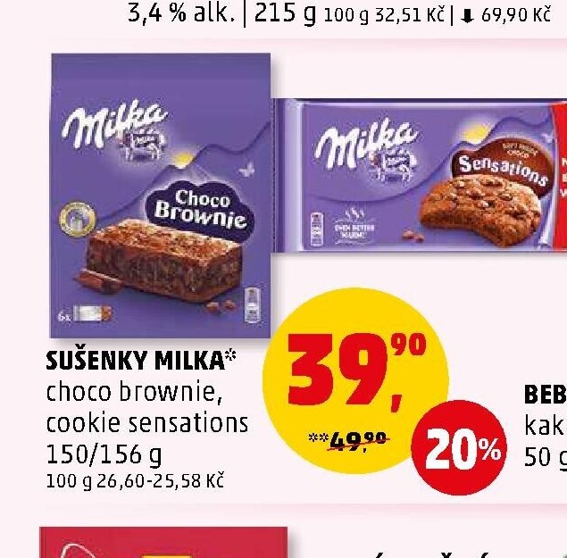 Sušenky Milka Choco Brownie, Cookie Sensations