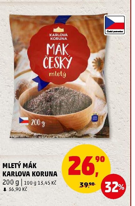 Mletý mák Karlova Koruna 200 g