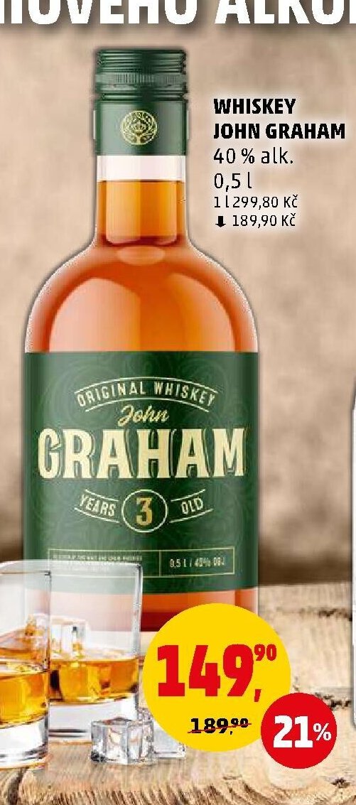 WHISKEY JOHN GRAHAM 40 % alk.