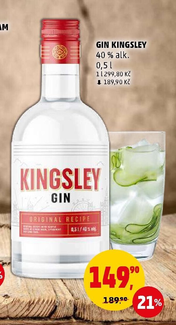 GIN KINGSLEY 40 % alk.