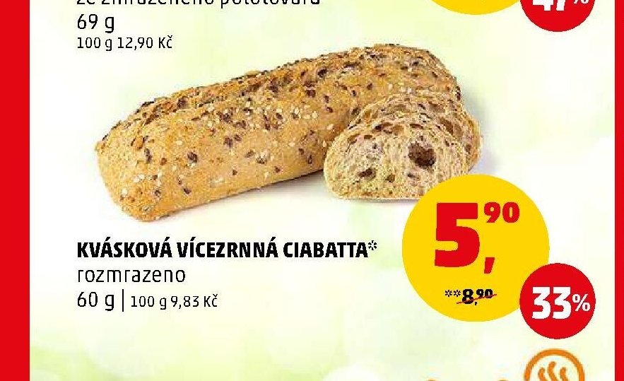 Kvásková vícezrnná ciabatta