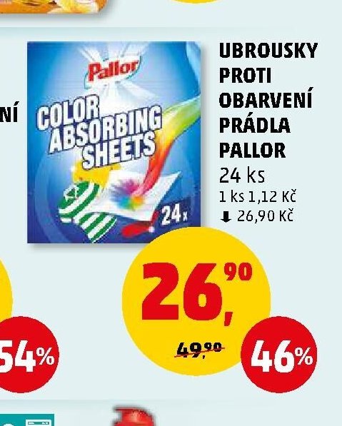 Ubrousky proti obarvení prádla Pallor