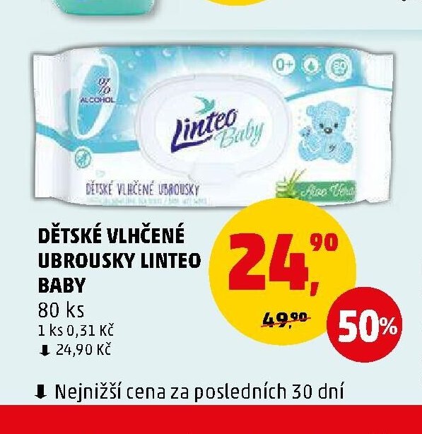 Dětské vlhčené ubrousky Linteo Baby