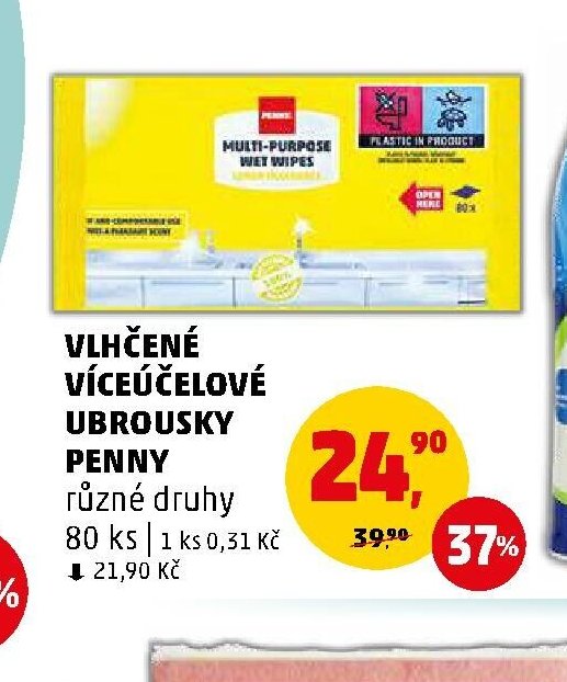 VLHČENÉ VÍCEÚČELOVÉ UBROUSKY PENNY