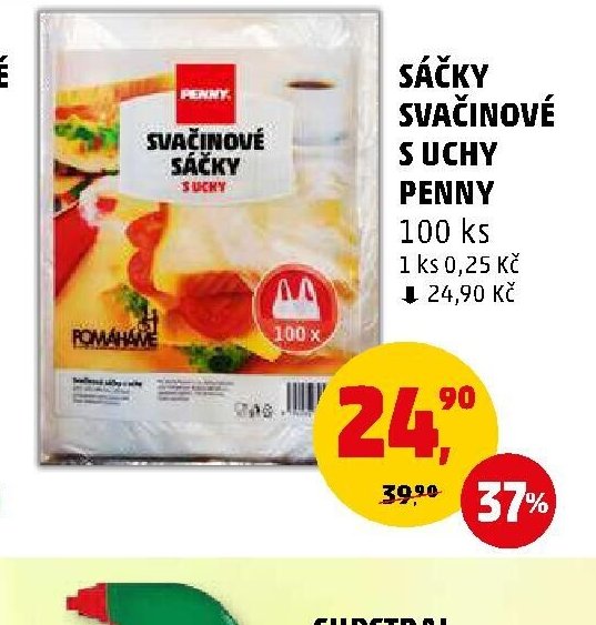 SÁČKY SVAČINOVÉ S UCHY PENNY 100 ks