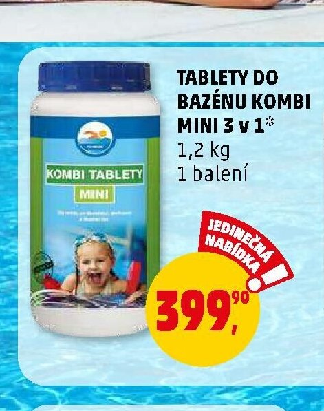 Tablety do bazénu kombi mini 3 v 1