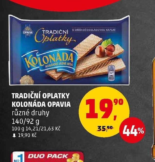 TRADIČNÍ OPLATKY KOLONÁDA OPAVIA různé druhy 140/92 g
