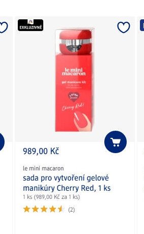 le mini macaron sada pro vytvoření gelové manikúry Cherry Red, 1 ks