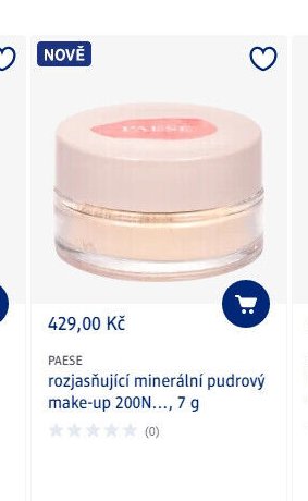 PAESE rozjasňující minerální pudrový make-up 200N..., 7 g