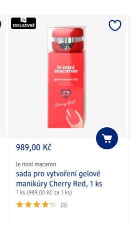 le mini macaron sada pro vytvoření gelové manikúry Cherry Red, 1 ks