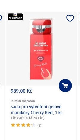 le mini macaron sada pro vytvoření gelové manikúury Cherry Red, 1 ks