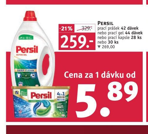 PERSIL prací prášek 42 dávek nebo prací gel 44 dávek nebo prací kapsle 28 ks nebo 30 ks