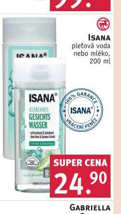 ISANA pleťová voda nebo mléko