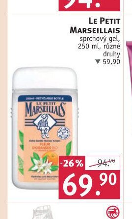 LE PETIT MARSEILLAIS sprchový gel, 250 ml, různé druhy