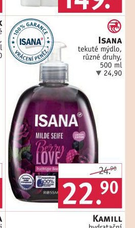 ISANA tekuté mýdlo, různé druhy, 500 ml