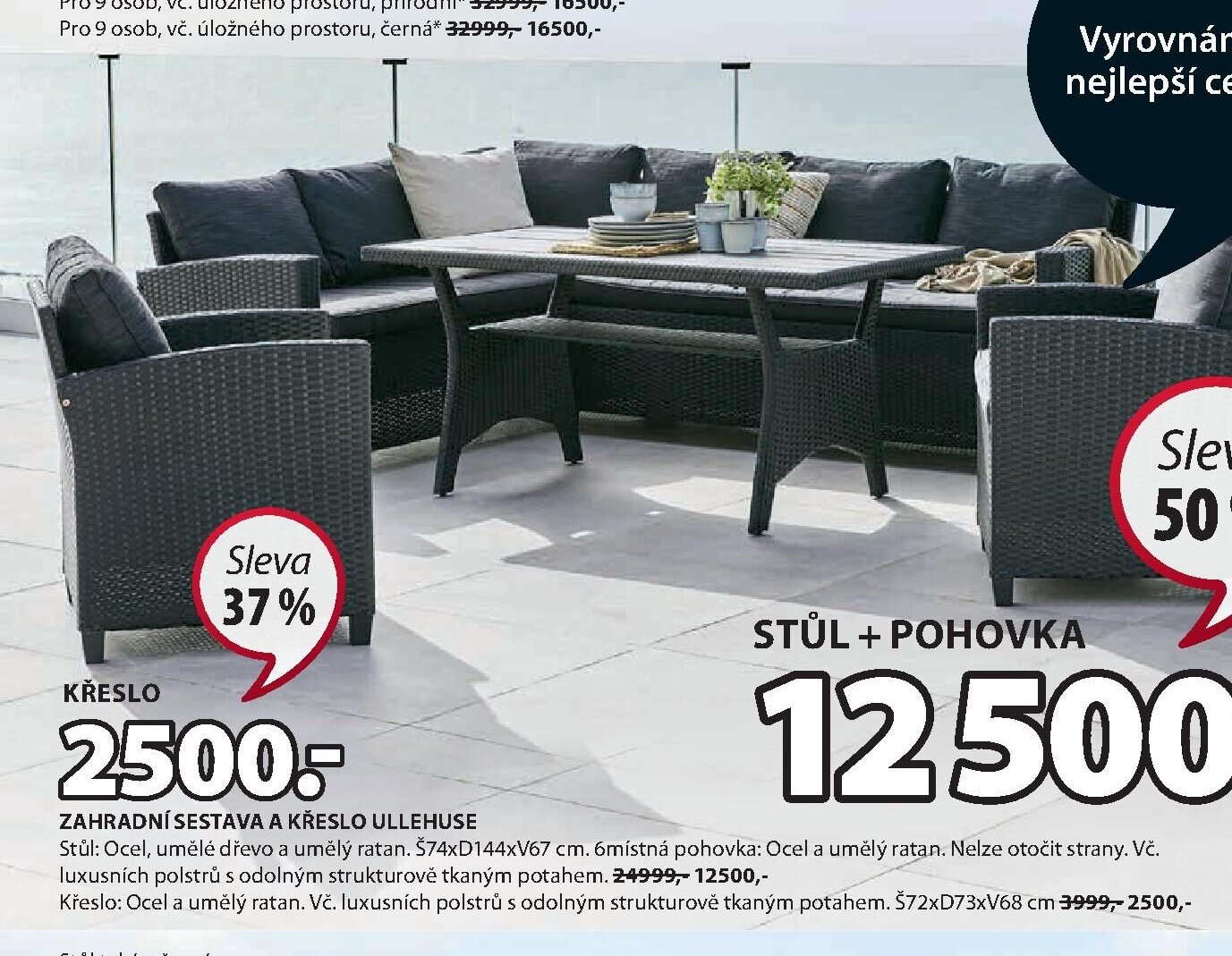 ZAHRADNÍ SESTAVA A KŘESLO ULLEHUSE