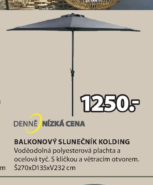 BALKONOVÝ SLUNEČNÍK KOLDING