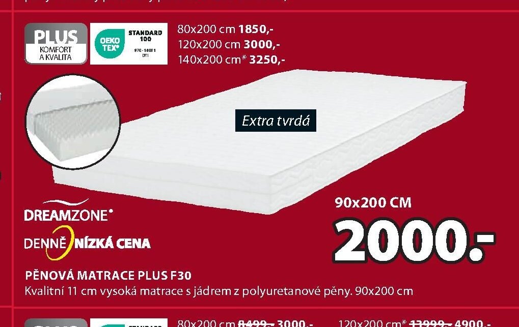 PĚNOVÁ MATRACE PLUS F30