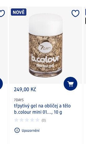 7DAYS třpytivý gel na obličej a tělo b.colour mini 01, 10 g