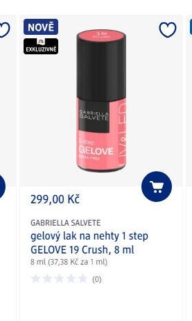 GABRIELLA SALVETE gelový lak na nehty 1 step GELOVE 19 Crush, 8 ml