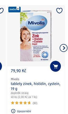 Mivolis tablety zinek, histidin, cystein, 19 g