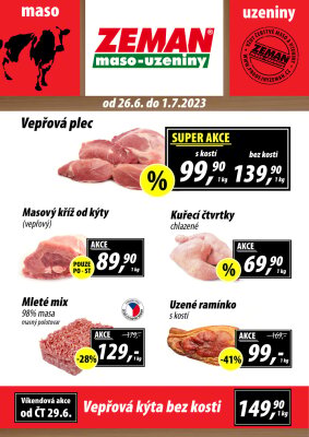aktuální leták ZEMAN maso - uzeniny 26.6.2023-1.7.2023