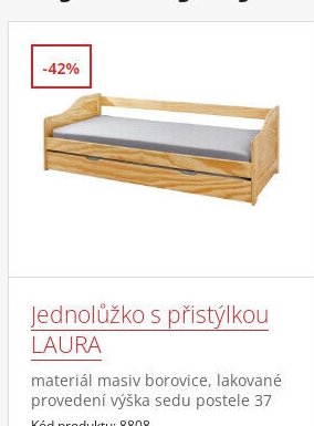 Jednolůžko s přistýlkou LAURA