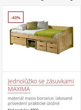 Jednolůžko se zásuvkami MAXIMA