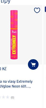7DAYS řasenka na vlasy Extremely Chick UVglow Neon 601, 10 ml
