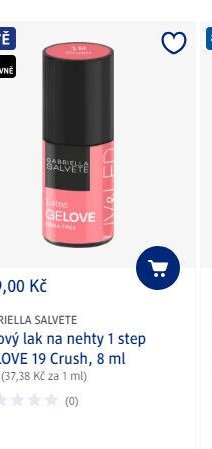 GABRIELLA SALVETE gelový lak na nehty 1 step GELOVE 19 Crush, 8 ml