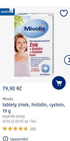 Mivolis tablety zinek, histidin, cystein, 19 g