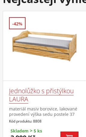 Jednolůžko s přistýlkou LAURA
